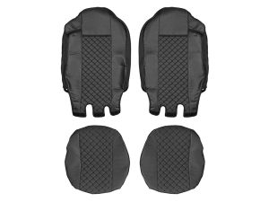 2x Sitzbezüge für IVECO S-WAY 2021+ LKW Schwarz Leder