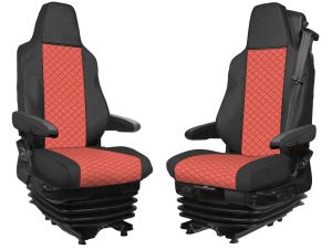 Cubre Asientos para MAN TGX 2021+ Camiones Negro Rojo Cueros 