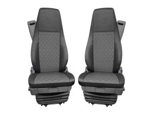 Seat covers for SCANIA R 2006-2020 Truck Black Grey Leather 