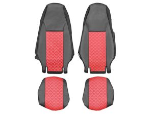 Bilklädsel för SCANIA R 2006-2020 Lastbil Svart Röd Läder 