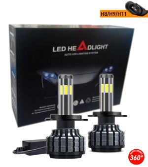 2 x H8 H9 H11 3D CSP 12V 100W 20000lm 360° Canbus 6000K  No Error Headlights Bulbs Lamp Car Truck Lorry Lights Vehicle 