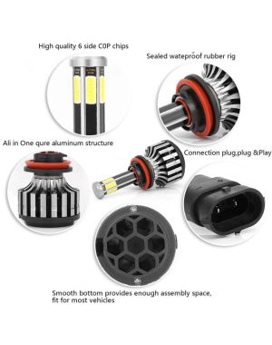 2 x H8 H9 H11 3D CSP 12V 100W 20000lm 360° Canbus 6000K  No Error Headlights Bulbs Lamp Car Truck Lorry Lights Vehicle 