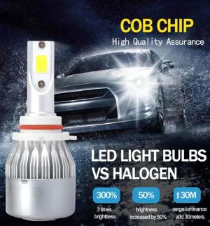 2 x COB LED HB4 9006 12V 7600LM 72W Lys Hovedlys Lyspærer Strålekaster Lampe Lastebil Bil Nær/Og Fjernlys