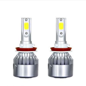2 x COB LED H11 12V 7600LM 72W Lys Hovedlys Lyspærer Strålekaster Lampe Lastebil Bil Nær/Og Fjernlys