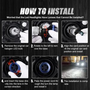 2 x Mini Bi LED H4 12V 24V 160W 30000lm 360° 6000K Canbus fără Eroare Lumini Lampa Faruri Becuri Auto Camoin Moto  Faza lungă/Faza scurtă