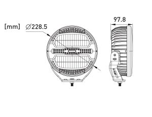 LED Rund Ekstralys Ø228mm 12V/24V, 175W, 11000 lm Hvit/Gul DRL Arbeidslys Lysbar 4 Moduser Advarsellys Blinklys Rav Strobe E-mark, IP67/69K