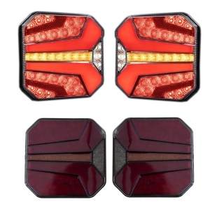 2 x LED Dynamic Bakljus Baklampa Tilhenger lastebil 12v 24v