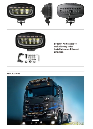 LED 12V/24V, 60W, 3500 lm Weiß/Gelb Tagfahrleuchten 4 Modi Blitzlicht E-mark, IP67/69K