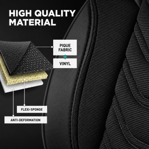 2+1 Renault Master IV 2024+,Nissan Interstar 2024+ Housses Couvre de Siege VAN BUS Camping-car Noir Eco Cuir Textile