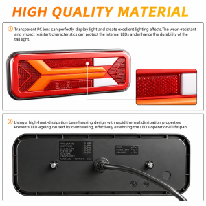2 x LED Tail Rear Trailer Truck Lorry Dynamic Light 12v 24v