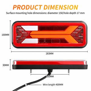 2 x LED Tail Rear Trailer Truck Lorry Dynamic Light 12v 24v