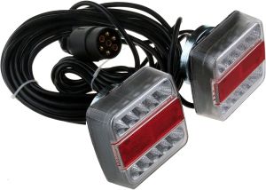 2 x Tail truck light  ,trailer lights,brake light left right 14 Led magnet 12v