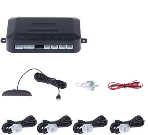  Auto Parktronic LED Universal Parken Sensor 4 Sensoren Umkehren Pkw Grau