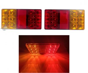 2 x Led Tail Rear Stop Indicator lights truck trailer lorry signal E11 12v