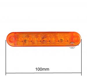 6 LED Side Clearance Marker light Indicator Trailer Truck Yellow 12/24v
