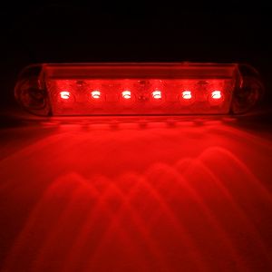 6 LED Side Clearance Marker light Indicator Trailer Truck Red 12V 24V