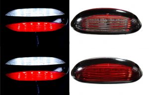 2 x 12 LED Umrissleuchte Begrenzungsleuchten Anhänger Rot/Weiss 12/24V LKW Wohnwagen