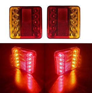 2 x 10 Led Tail Rear Stop Indicator lights truck trailer lorry signal E11 12v