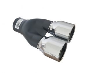 Tailpipe Exhaust Car Black Silver Double 250mm
