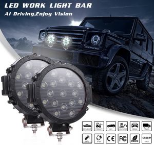 LED Runden Arbeitsscheinwerfer 51W  Leuchten Für PKW LKW Traktor Auto Schwarz