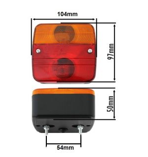 2 x Tail Rear Lights for Trailers Caravane Tractors 12v