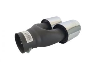 Tailpipe Exhaust 255mm Car Black Chromed Silver Double 