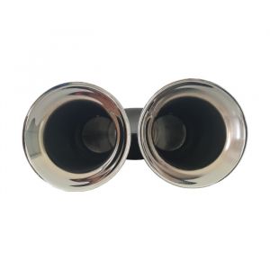 Tailpipe Exhaust 247mm Car Black Chromed Silver Double 