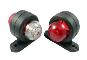 2 x LED 12 / 24v Side Truck Marker Lights Trailer Position Indicator Red / White