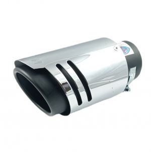 Tailpipe Exhaust Car Black Silver Chromed Sport Tunnig 170mm