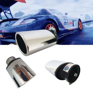 Tailpipe Exhaust Car Silver Chromed Oval Tunnig 175mm