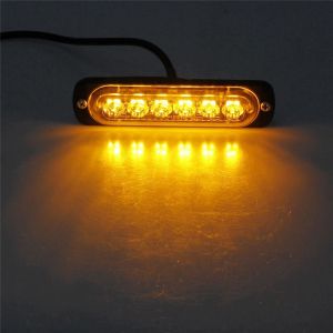6 LED Warnleuchte Notfall Frontblitzer Blitzlicht Schlank Licht Amber 12v 24v