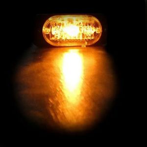 3 LED Warnleuchte Notfall Frontblitzer Blitzlicht Schlank Licht Amber 12v 24v