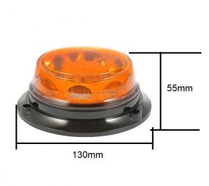 24 Led Warning Light Beacon Flashing Strobe Amber Magnetic 130mm 12V 24V