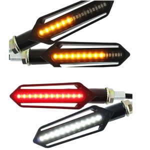 LED Motorcycle Motorbike Turn Signal DRL Lights 12v Orange Red E11