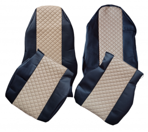 Seat covers for MAN TGX 2015-2021 Truck Black Beige Leather LHD
