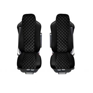 Seat covers for MAN TGX 2015-2021 Truck Black Leather LHD