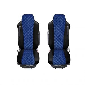 Seat covers for MAN TGX 2015-2021 Truck Blue Black Leather LHD