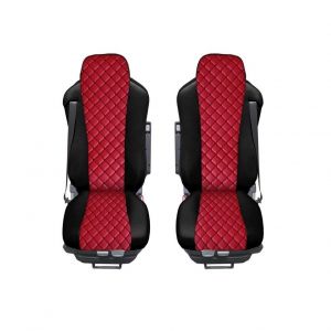 Seat covers for MAN TGX TGL TGA Truck Black Red Leather