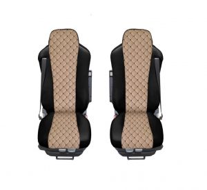 Seat covers for DAF XF 106 Truck Black Beige Leather