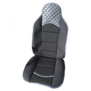 2 x Seat covers for Cars Universal Black Grey Leather Textil