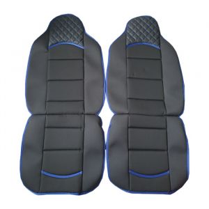 2 x Sitzbezüge Schonbezüge Universal für PKW Schwarz Blau Textil Leder