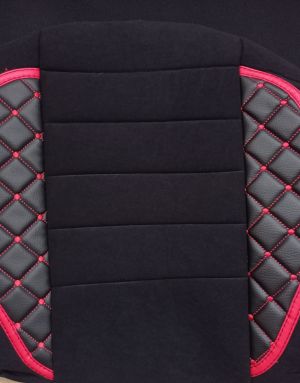 Seat covers for MAN TGX Truck Black Red Leather-Textil