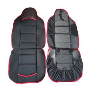 2 x Seat covers for Cars Universal Black Red Leather Textil