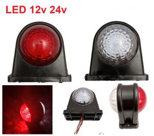 2 x 8 LED 12V 24V Marker Clearance Outline Light Red White