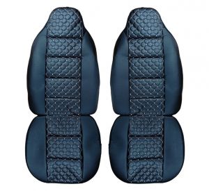 2 x Seat covers Protector for Cars Universal Black White Eco Leather 