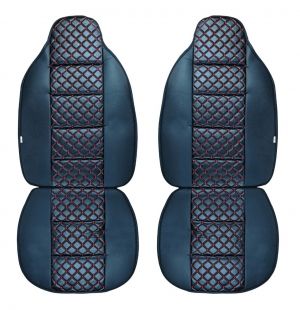 2 x Sitzbezüge Schonbezüge Schutz Universal für PKW Schwarz Rot Leder Öko Leder