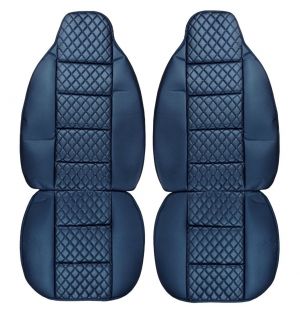 2 x Sitzbezüge Schonbezüge Schutz Universal für PKW Schwarz Leder Öko Leder