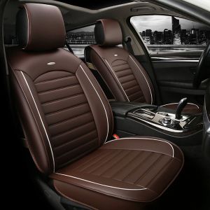 2 x  LUX Seat covers for Cars Universal Brown Eco Leather 