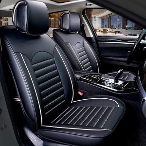 2 x Seat covers Protector for Cars Universal Black White Leather 