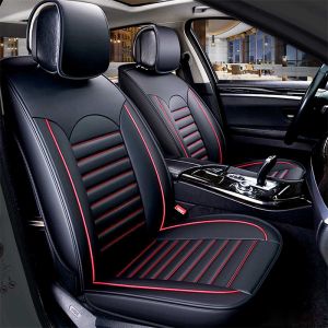 2 x Seat covers Protector for Cars Universal Black Red Leather 
